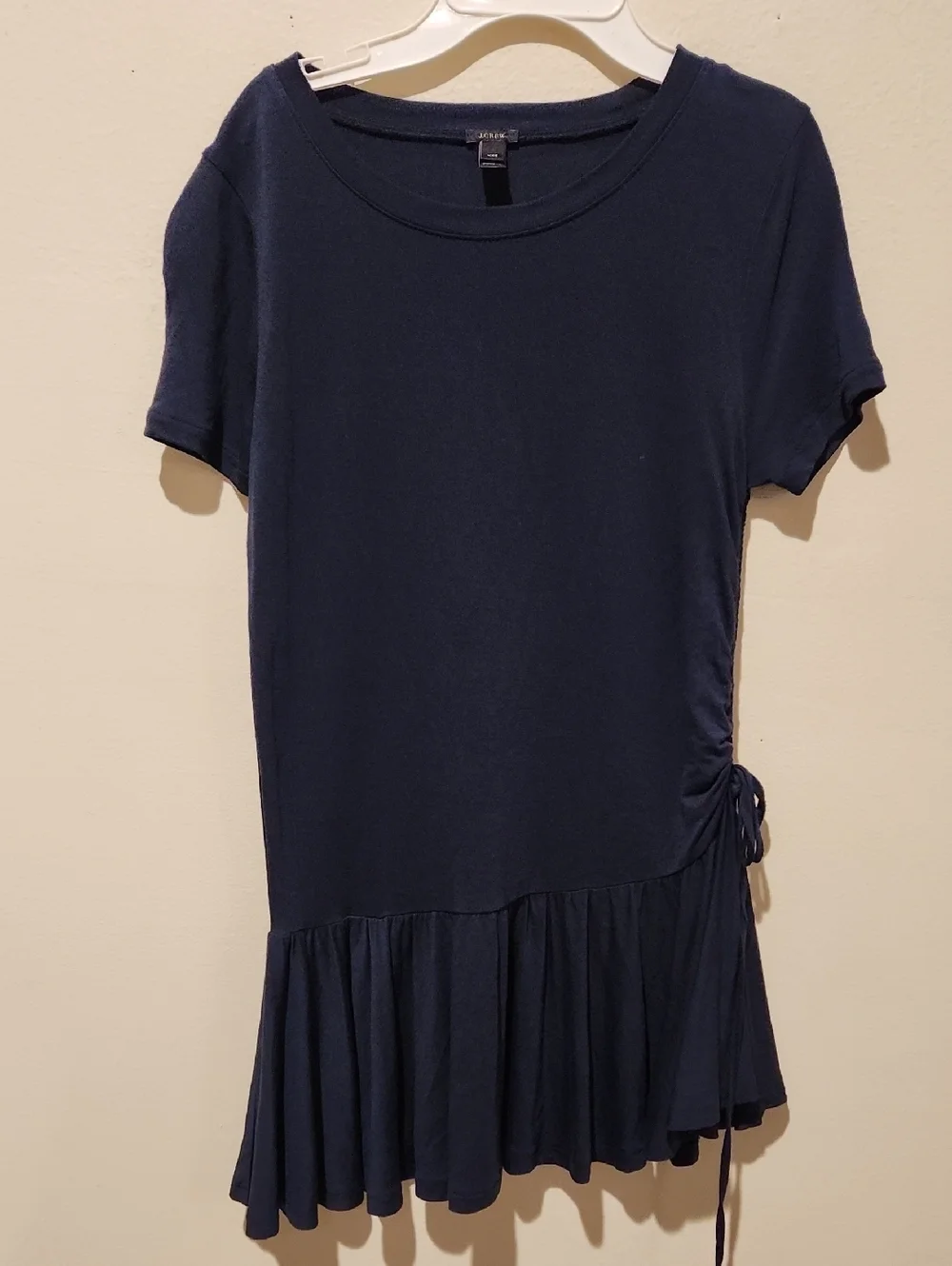 ❤️ J CREW GATHERED PEPLUM TEE / TOP, NAVY BLUE, XXS
